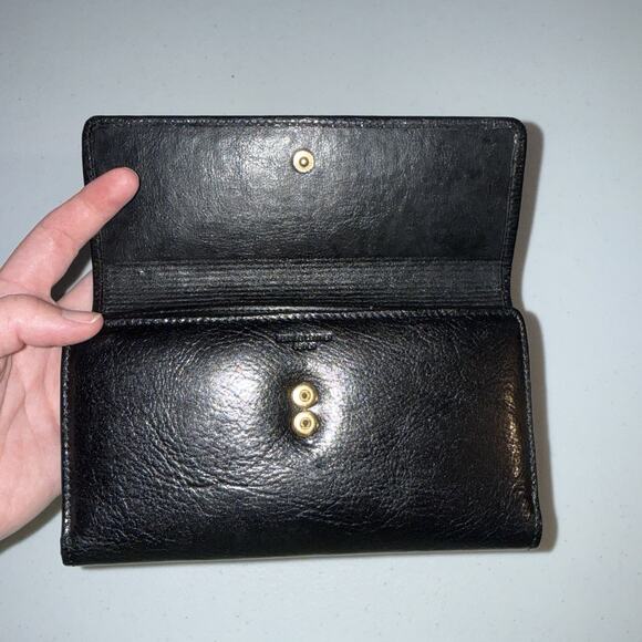 Fossil Women’s Genuine Leather Trifold Wallet With Checkbook Divider Black - Picture 5 of 7